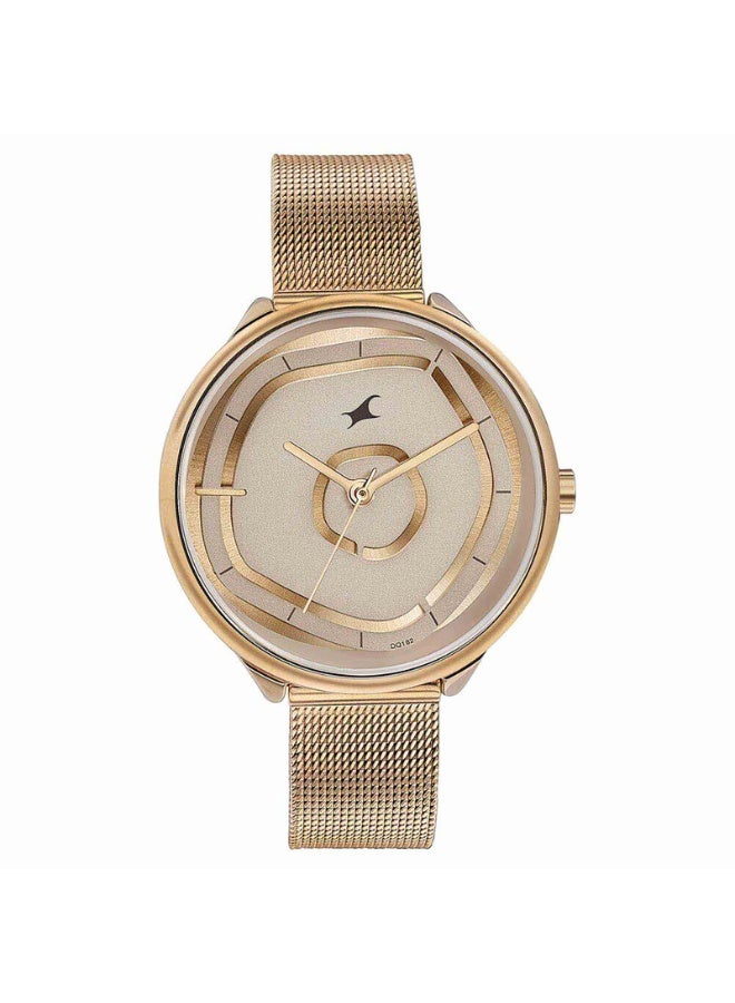 fastrack ساعة ستانرز 8.0 للنساء 6303WM01 – قرص وردي ذهبي، حزام من الفولاذ المقاوم للصدأ باللون الوردي الذهبي، حركة كوارتز، مقاومة للماء حتى 3 ATM، ساعة أنيقة وجاهزة كهدية - Image 1