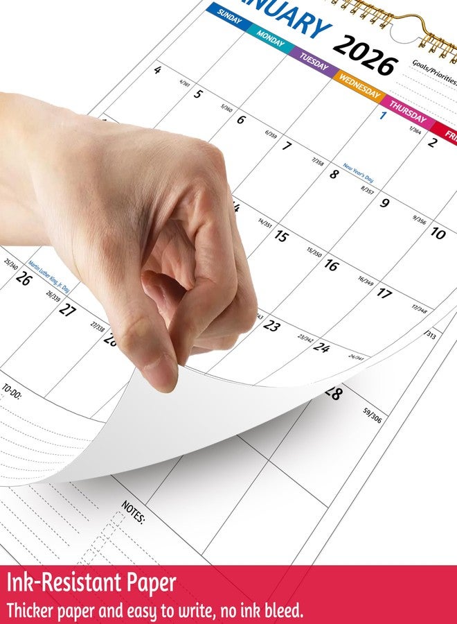 BowCuk Wall Calendar 2026-2027 - Calendar 2026-2027 Wall, Run Now to Jun 2027, 11.5 x 14.5 In, 2026 Calendar with Large Blocks, Thick Paper, Holidays, To-do ＆ Notes, Great for Organizing - Image 5