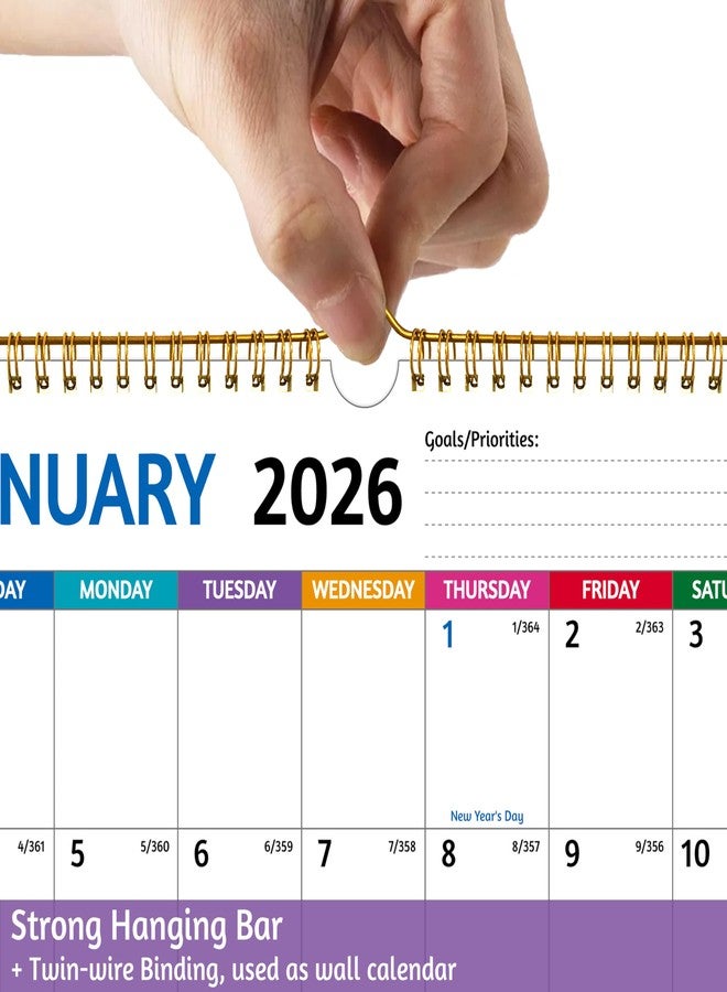 BowCuk Wall Calendar 2026-2027 - Calendar 2026-2027 Wall, Run Now to Jun 2027, 11.5 x 14.5 In, 2026 Calendar with Large Blocks, Thick Paper, Holidays, To-do ＆ Notes, Great for Organizing - Image 4
