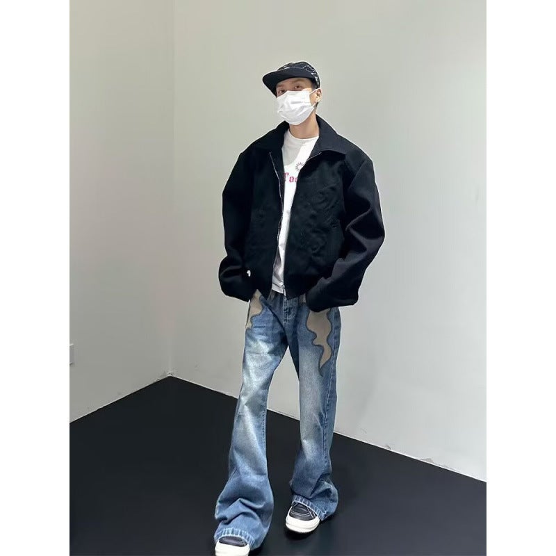 Unisex Classic Denim Jeans Loose Fit Daily Outdoor Wear - Image 4