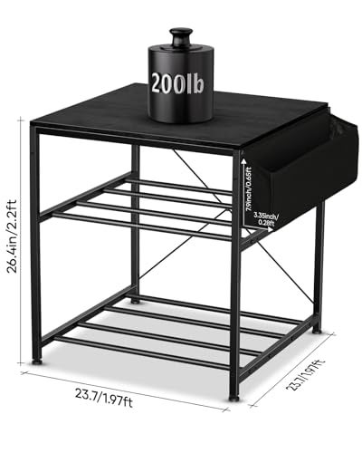AHOWPD 3D Printer Stand with Filaments Storage - 3D Printer Table Filament Storage Rack Heavy Duty 3D Desk for Workshop Studio Office (Black) - Image 3
