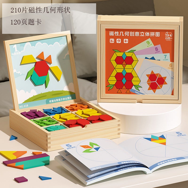 CPC Wooden Magnetic Tangram Puzzle – Educational Toy for Ages 3-6 - Image 2