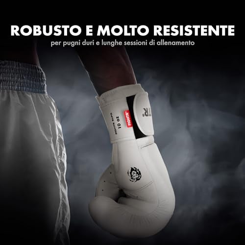 FIGHTR قفازات الملاكمة FIGHTR® برو مصنوعة من الجلد الأصلي | للرجال والنساء | للملاكمة، MMA، موياي تاي، كيك بوكسينغ وفنون القتال 10 12 14 16 أونصة | تشمل حقيبة حمل - Image 5