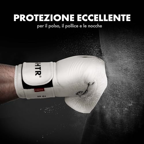 FIGHTR قفازات الملاكمة FIGHTR® برو مصنوعة من الجلد الأصلي | للرجال والنساء | للملاكمة، MMA، موياي تاي، كيك بوكسينغ وفنون القتال 10 12 14 16 أونصة | تشمل حقيبة حمل - Image 3