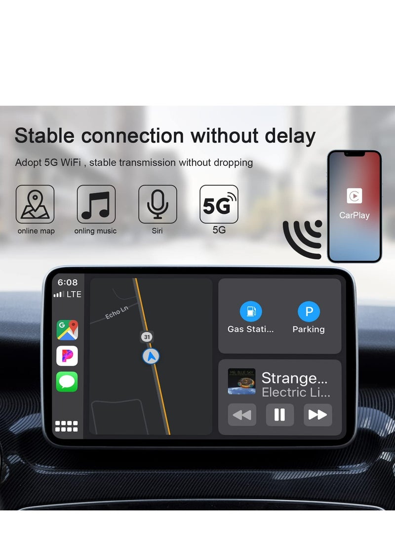 Generic - Wireless CarPlay Adapter for iPhone, Wireless Carplay Dongle Converts Factory Cars Wired Carplay to Wireless, Carplay Bluetooth Adapter, 5Ghz WiFi Auto-Connect Online Update, Support iOS 13+, White - Image 1