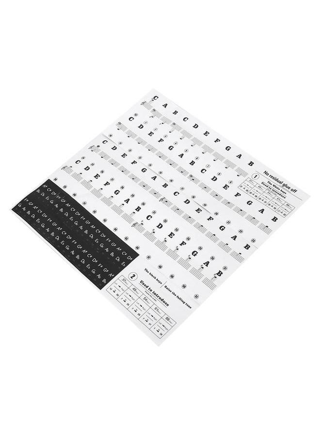 Arabest - Piano Stickers Music Sheet Keyboard PVC Black White Numbers Notes for Children Beginners - Image 1