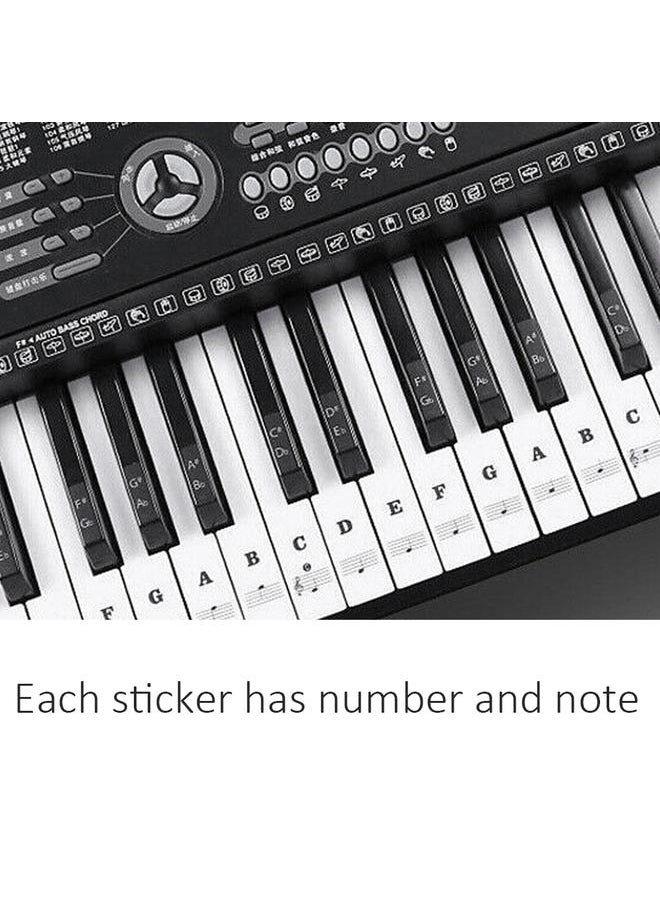 Arabest - Piano Stickers Music Sheet Keyboard PVC Black White Numbers Notes for Children Beginners - Image 1