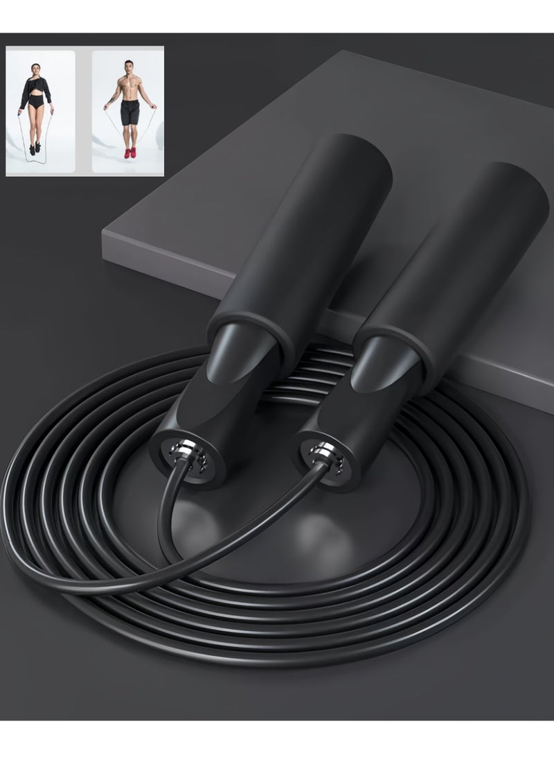 Generic Professional Steel Wire Jump Rope, Adjustable Steel Cable And Ball Bearing High Speed ​​Jump Rope, 3M Rope Length and 360°Rotate for Indoor Outdoor Exercise For Skipping Workout, Fitness, Sports (Black)  - Image 1