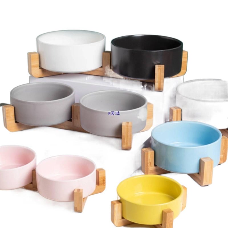 Simple Clean Design Food and Water Pet Bowl Double with Anti Tip Base Indoor Feeding Home Feeding Accessory Floor Mat Use Daily Feeding for Cats - Image 2