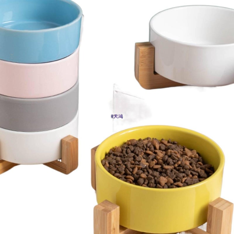 Simple Clean Design Food and Water Pet Bowl Double with Anti Tip Base Indoor Feeding Home Feeding Accessory Floor Mat Use Daily Feeding for Cats - Image 5