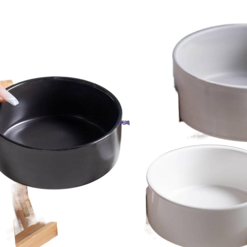 Simple Clean Design Food and Water Pet Bowl Double with Anti Tip Base Indoor Feeding Home Feeding Accessory Floor Mat Use Daily Feeding for Cats - Image 4