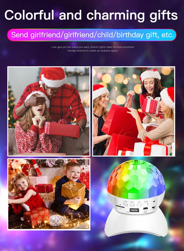 Perfii Colorful Rotating Disco Ball Light with Remote Control, 7 Modes, Stage Lighting for Home Dance, Dazzling Dance Floors - Image 2