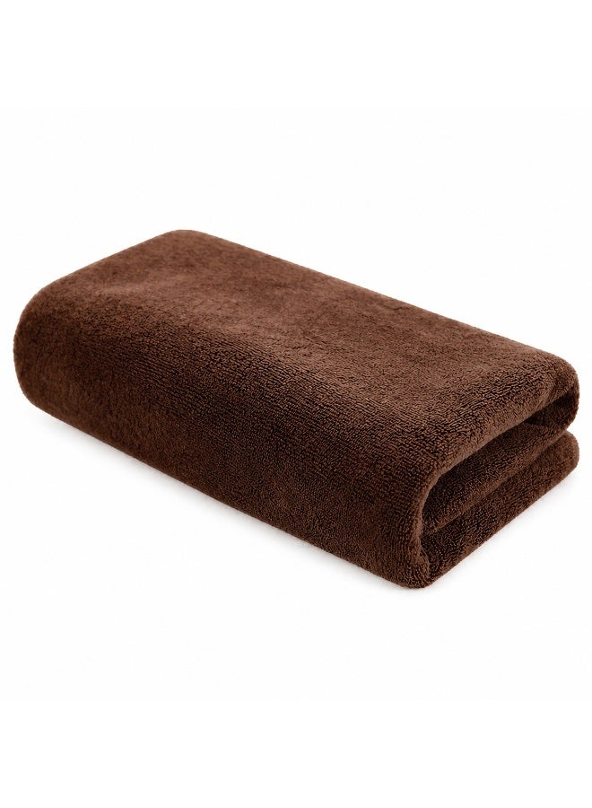 Fabienne Super Soft Microfiber Bath Towel 70x140cm Ultra Absorbent and Quick Drying Towel Brown - Image 1