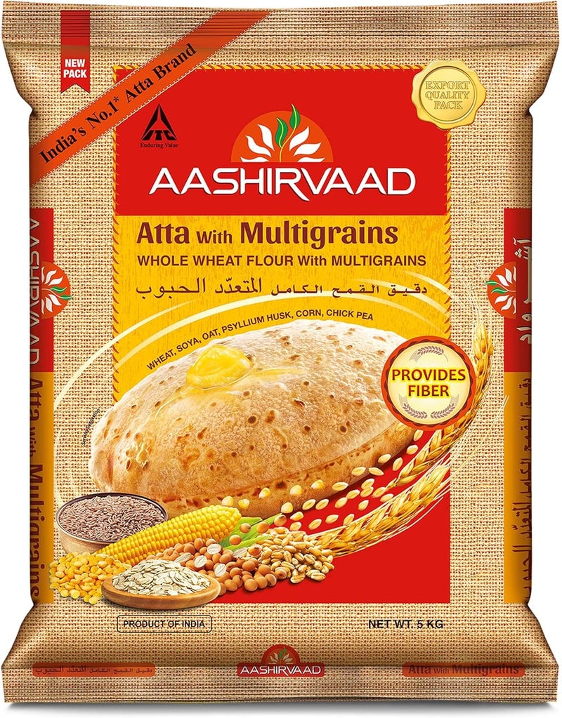 AASHIRVAAD Atta with Multigrains - Whole Wheat Flour - 5 kg - Image 1