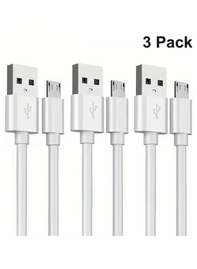 تقليدي كيبل مايكرو USB ‏1 متر [3 قطع] – شحن سريع من USB-A إلى Micro USB مع نقل بيانات USB 2.0 متوافق مع سامسونج جالكسي S7/S6، هواتف أندرويد، باور بانك و PS4 - Image 1