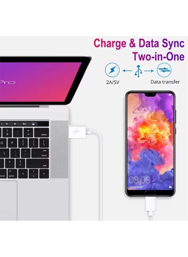 تقليدي كيبل مايكرو USB ‏1 متر [3 قطع] – شحن سريع من USB-A إلى Micro USB مع نقل بيانات USB 2.0 متوافق مع سامسونج جالكسي S7/S6، هواتف أندرويد، باور بانك و PS4 - Image 4