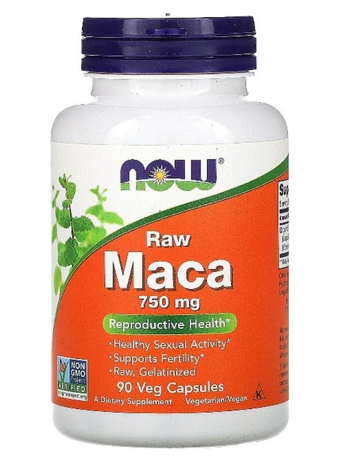 Raw Maca 750Mg Dietary Supplement 90 Veg Capsules