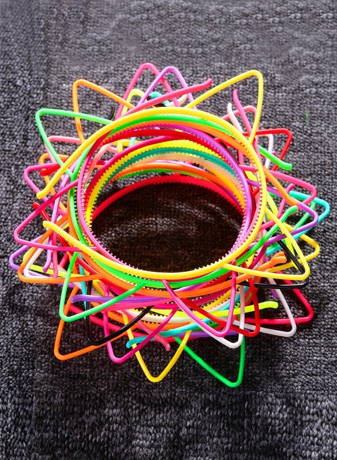 Chuangdi 48 Pcs Solid Cat Ears Headbands Bulk for Women Plastic Kitty Hairbands Cat Hair Hoops Party Favor Hair Accessories - Image 3