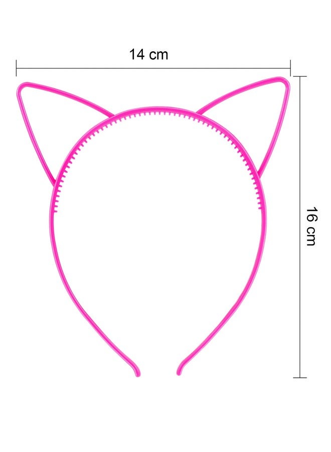 Chuangdi 48 Pcs Solid Cat Ears Headbands Bulk for Women Plastic Kitty Hairbands Cat Hair Hoops Party Favor Hair Accessories - Image 2