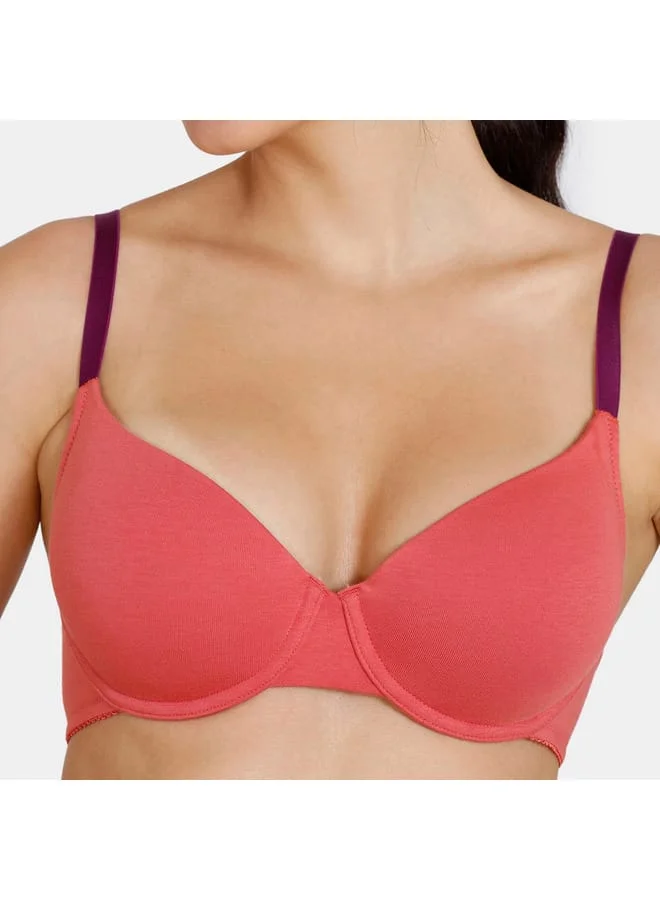 zivame Zivame Solid Padded Wired Bra with Hook and Eye Closure