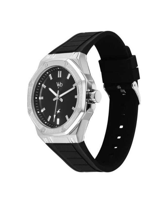 fastrack Vyb Fastrack Rebel By Titan Quartz Analog Black Dial & Silicone Strap Watch For Men fv30008sp01w - Image 4