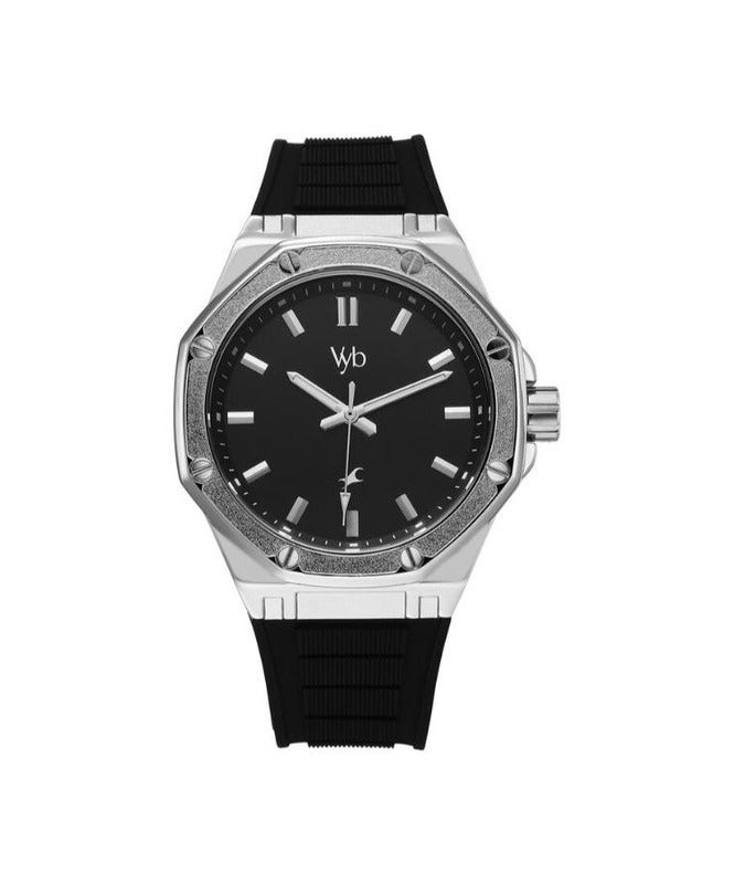 fastrack Vyb Fastrack Rebel By Titan Quartz Analog Black Dial & Silicone Strap Watch For Men fv30008sp01w - Image 1