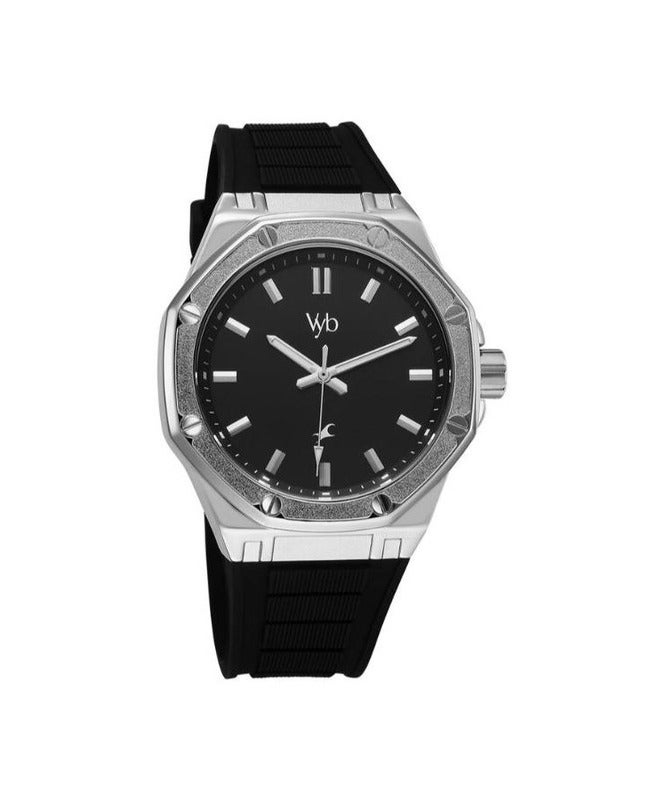 fastrack Vyb Fastrack Rebel By Titan Quartz Analog Black Dial & Silicone Strap Watch For Men fv30008sp01w - Image 2