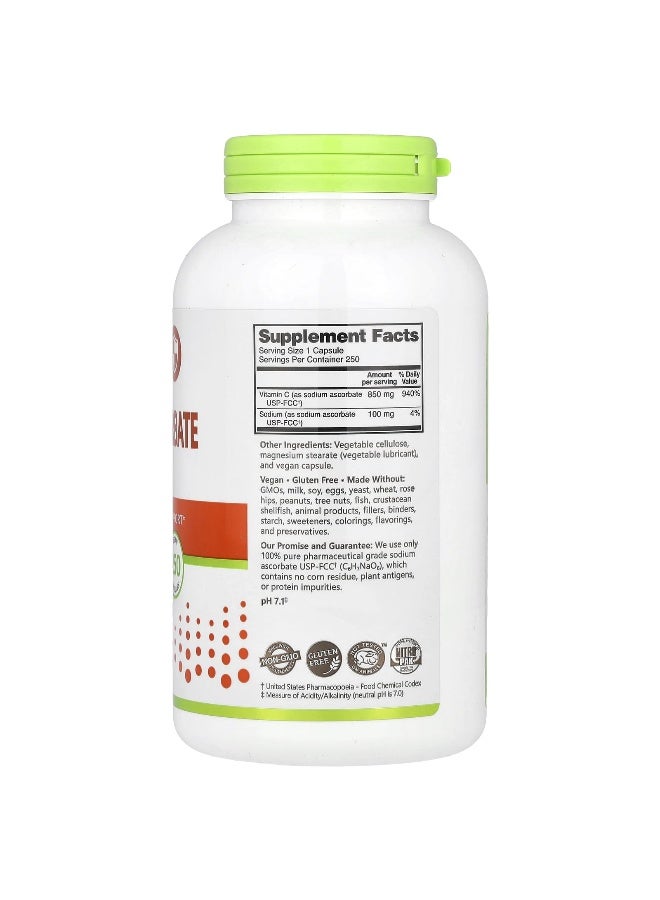 Nutribiotic نوتريبيوتيك، أسكوربات الصوديوم، 250 كبسولة نباتية - Image 2