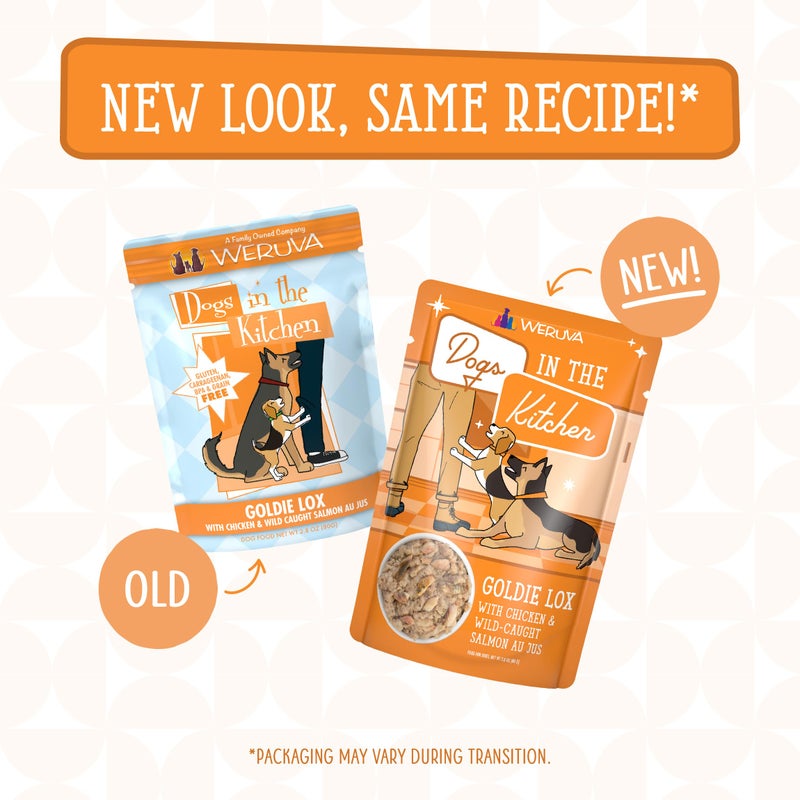 Weruva Dogs in The Kitchen, Goldie Lox with Chicken & Wild-Caught Salmon Wet Dog Food, 2.8oz Pouch (Pack of 12) - Image 2