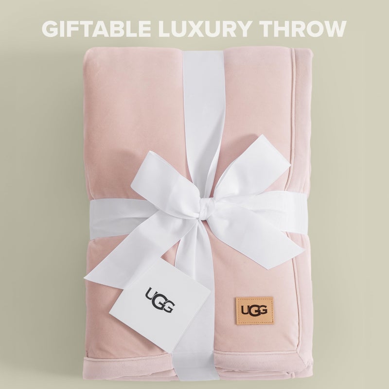 UGG Bliss Throw Blanket Plush Soft Fleece Fluffy Blankets for Bed or Couch Oversized Warm Reversible Machine Washable Medium Weight Home Decor Giftable Throw, 50-inch x 70-inch, Quartz Pink - Image 3