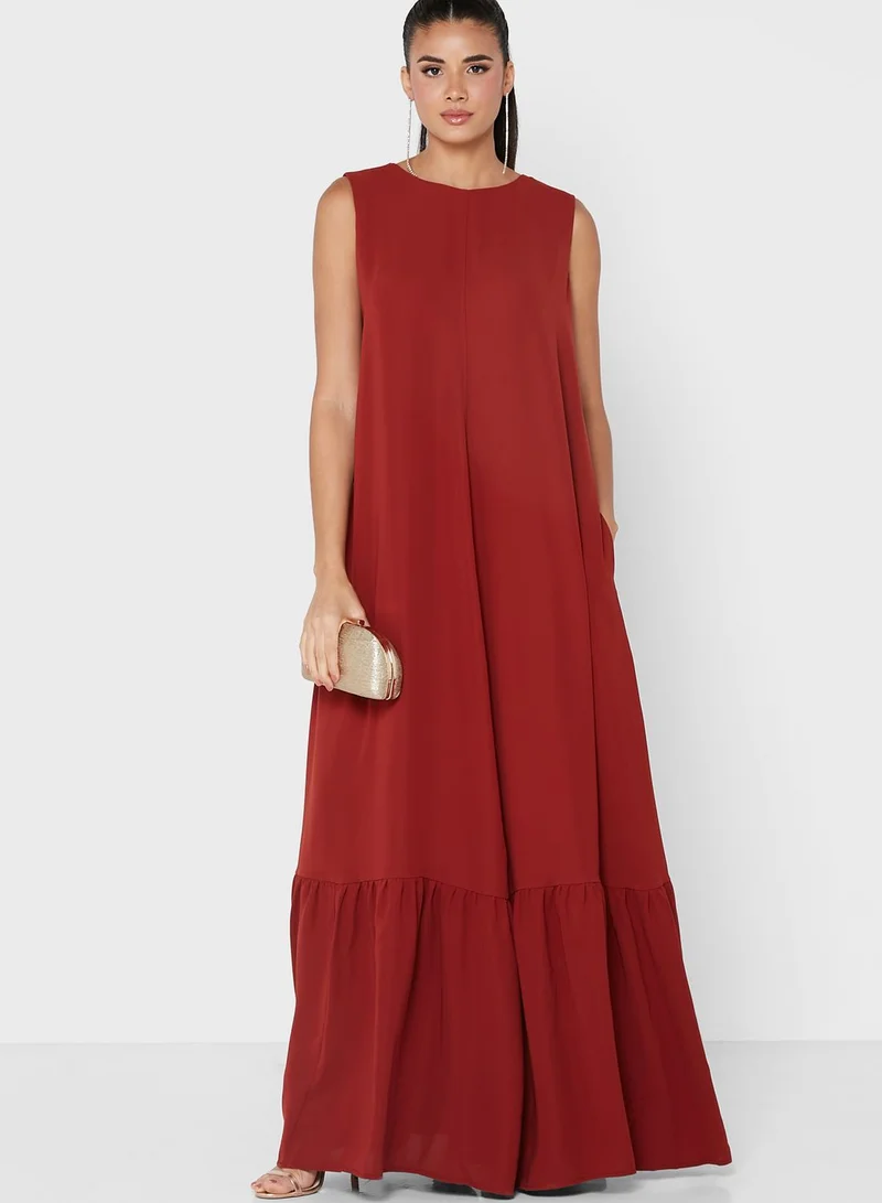 Wanni Fuga Sleeveless Ruffle Maxi Dress