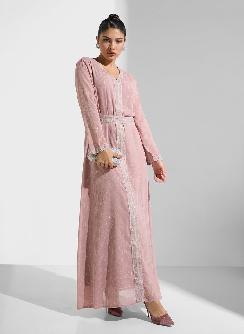 خزانة فستان ماكسي بحزام - Image 4