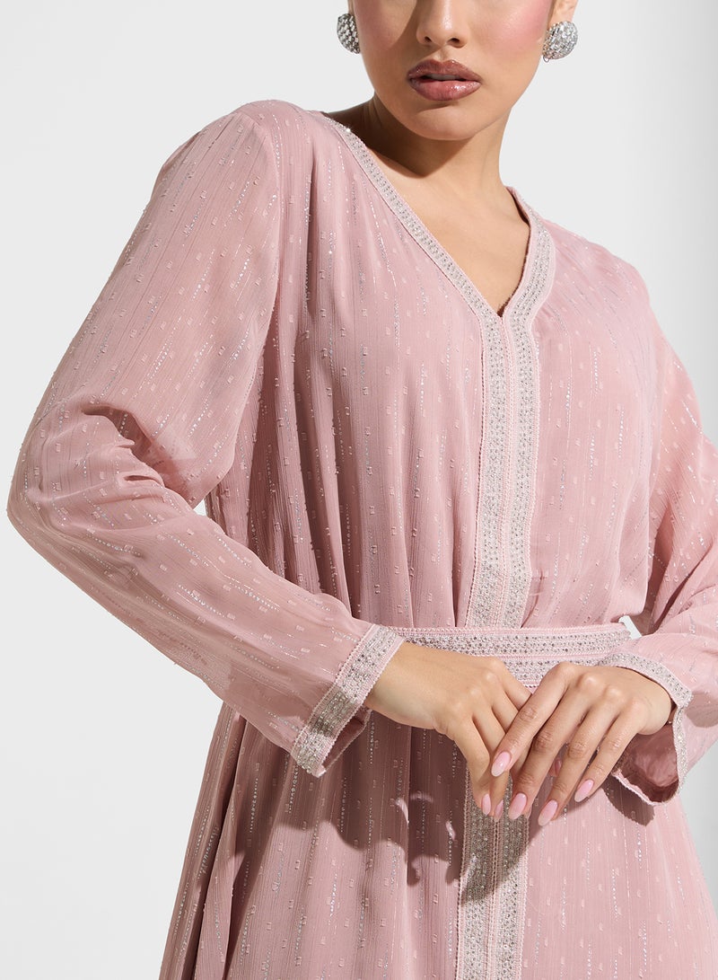 خزانة فستان ماكسي بحزام - Image 3