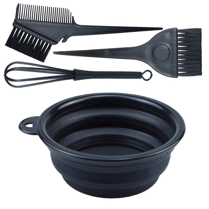 KOENWEENI 4PCS Hair Dye Kit Includes Hair Tinting Bowl Dyeing Brushes Sharp Tail Comb Mixer for DIY Hair Coloring Beauty Salon Tools Set - Image 1