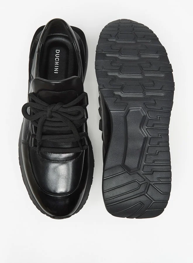 دوتشيني Mens' Colourblock Sneakers with Lace-Up Closure