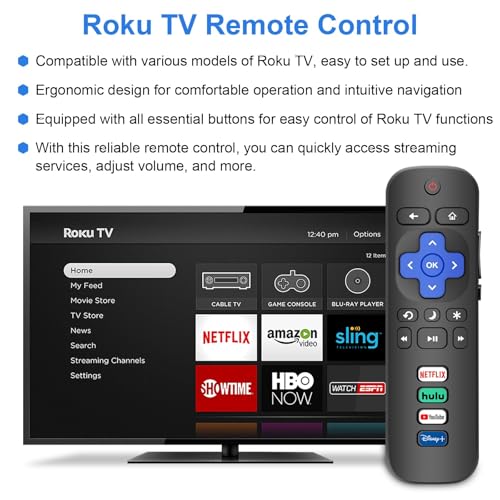 MOKEMAKE Remote for Roku TV & Cover for Roku Remote, 2-Pack Remotes Cover Compatible with TCL Roku/Onn Roku/Hisense Roku/Philips Roku TV Remote (Green & Blue) - Image 2