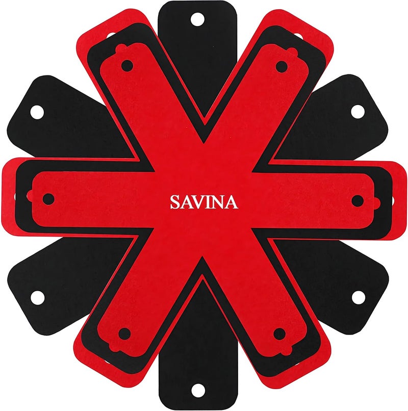 SAVINA Savina Pot  Pan Protectors  Big Different Sizes 16 15 14 12  Set of 8  Material Felt Cookware Protectors Keep Kitchenware of Scratches and Avoid Clatter Divider Pads 