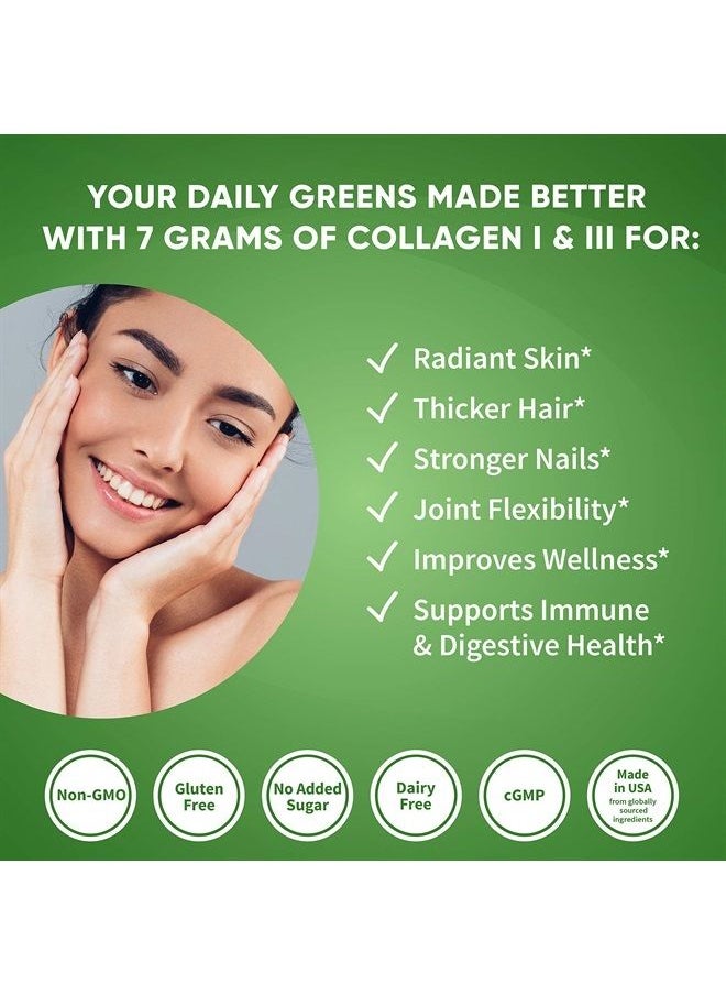 Health Logics Glowing Greens Superfood Powder with Collagen Peptides, Digestive Enzymes, Prebiotics and Probiotics – Antioxidant, Improve Wellness, Immune, Digestive and Gut Health Support  - Image 3