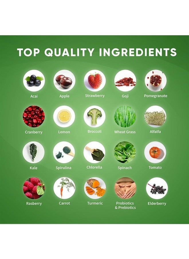 Health Logics Glowing Greens Superfood Powder with Collagen Peptides, Digestive Enzymes, Prebiotics and Probiotics – Antioxidant, Improve Wellness, Immune, Digestive and Gut Health Support  - Image 4