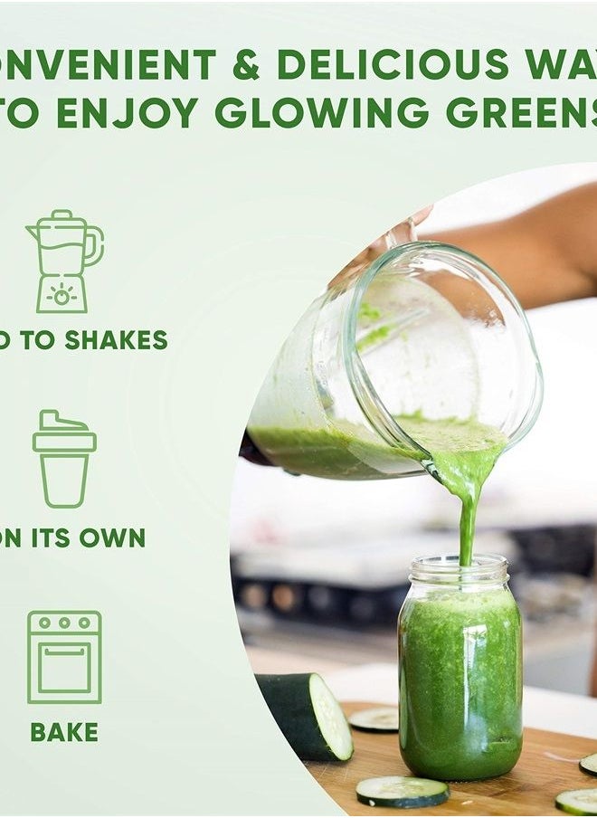 Health Logics Glowing Greens Superfood Powder with Collagen Peptides, Digestive Enzymes, Prebiotics and Probiotics – Antioxidant, Improve Wellness, Immune, Digestive and Gut Health Support  - Image 2