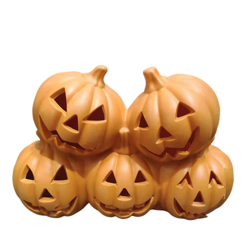 Lights dress up pumpkin props decoration Meida South Halloween amusement park KTV layout decoration Wansheng window shopping mall Primary color five-piece melon 