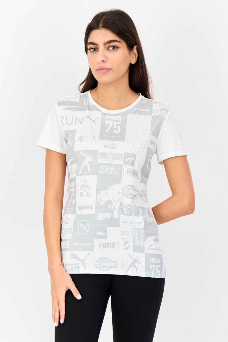 PUMA تي شيرتات جري قصيرة الأكمام للنساء، متعددة الألوان - Image 1