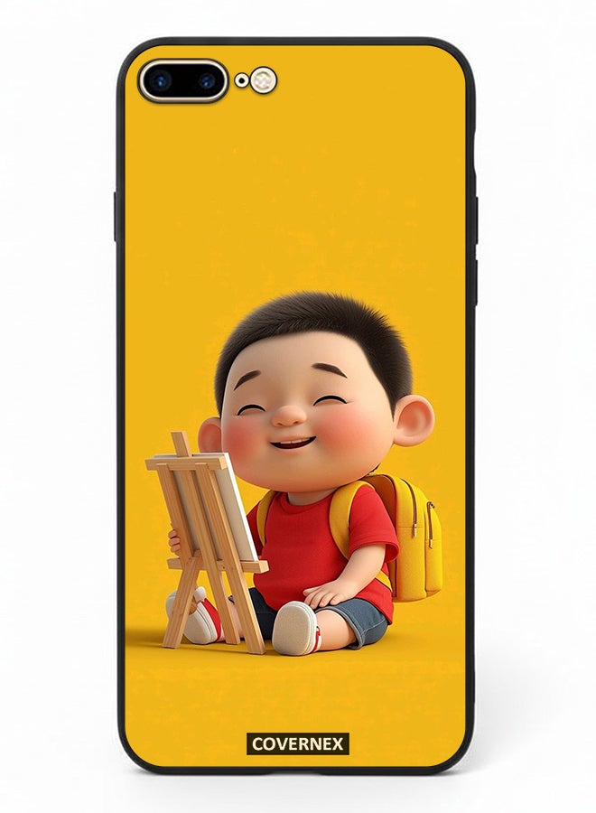 Covernex Apple iPhone 8 Plus Protective Case Cover Printed Featuring Little Artist - Image 2