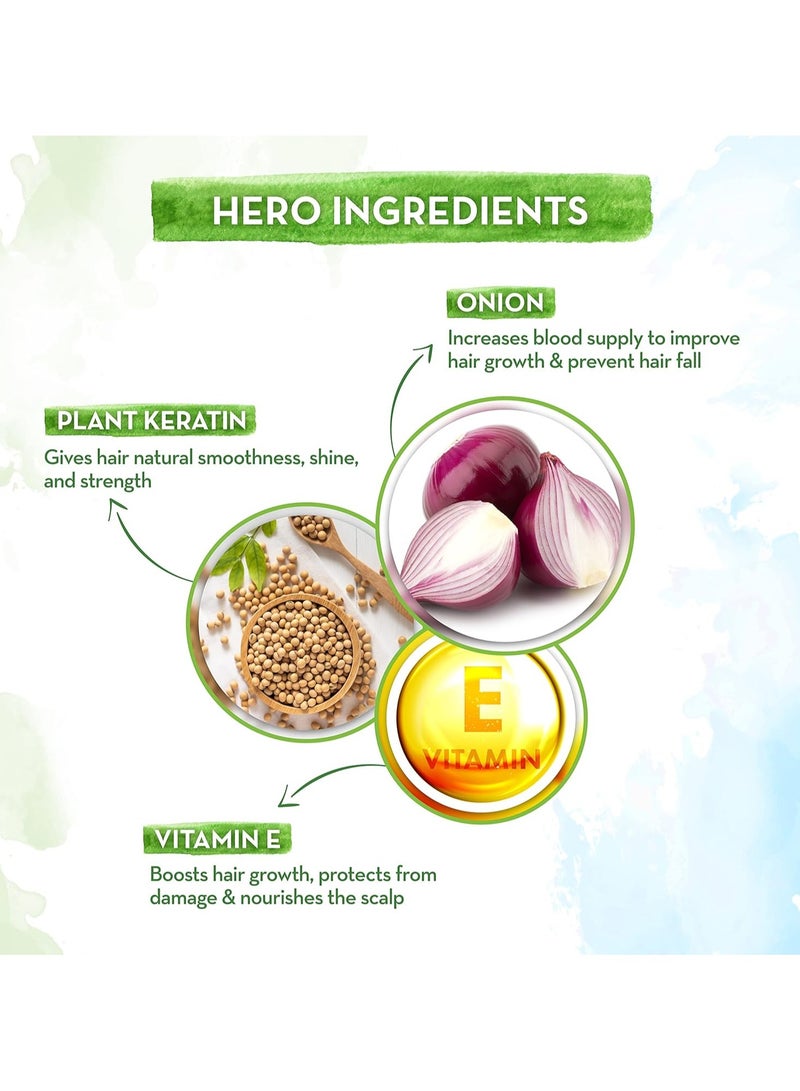 Mama Earth Onion Shampoo for Hair Growth and Hair Fall Control with Onion and Plant Keratin | Reduces Hair Fall | Strengthens & Smoothens Hair | For Men & Women | 600ml - Image 4