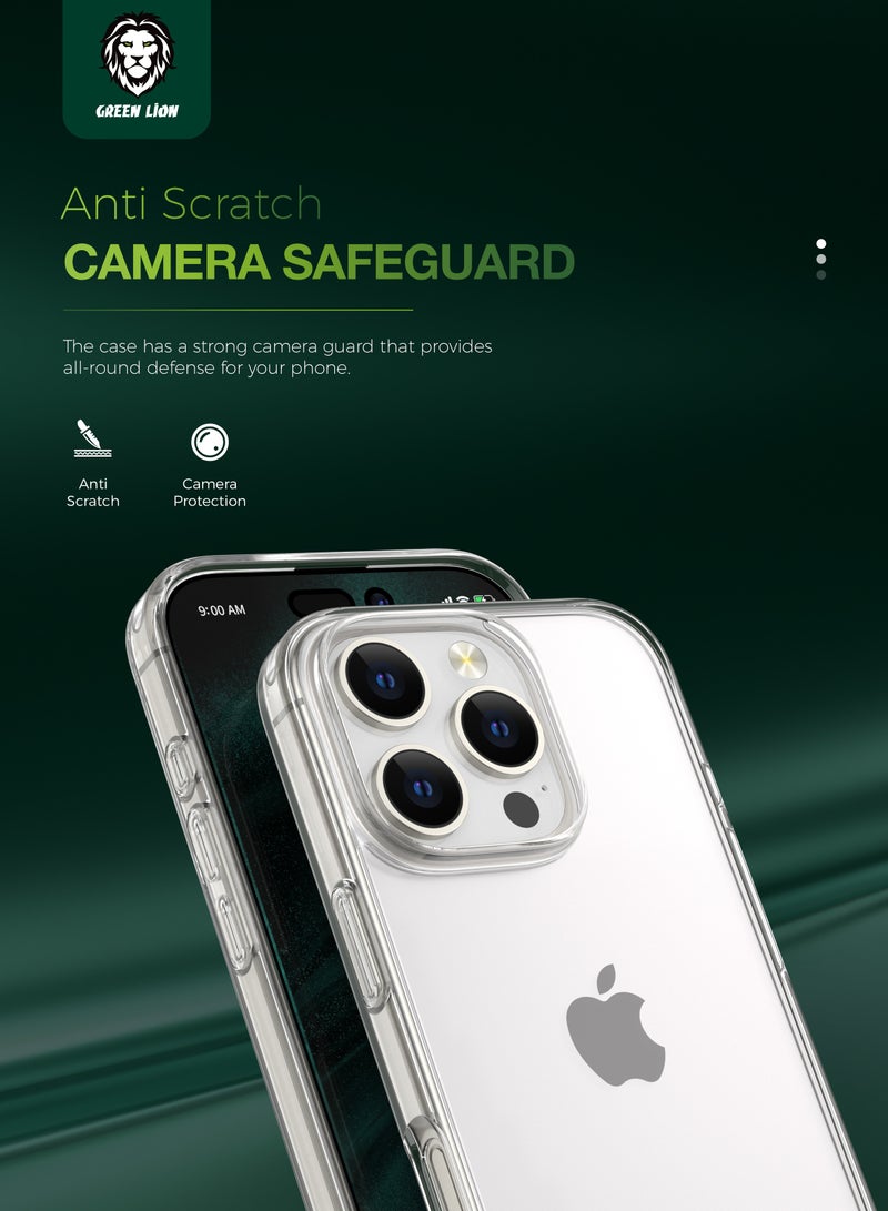 GREEN LION iPhone 16 Crystal Clear Case / Anti-Scratch / Anti-Yellowing / Anti-Microbial Protection / High-Level Protection / Drop Protection / Camera Protection / Enduring Clarity - Clear - Image 2