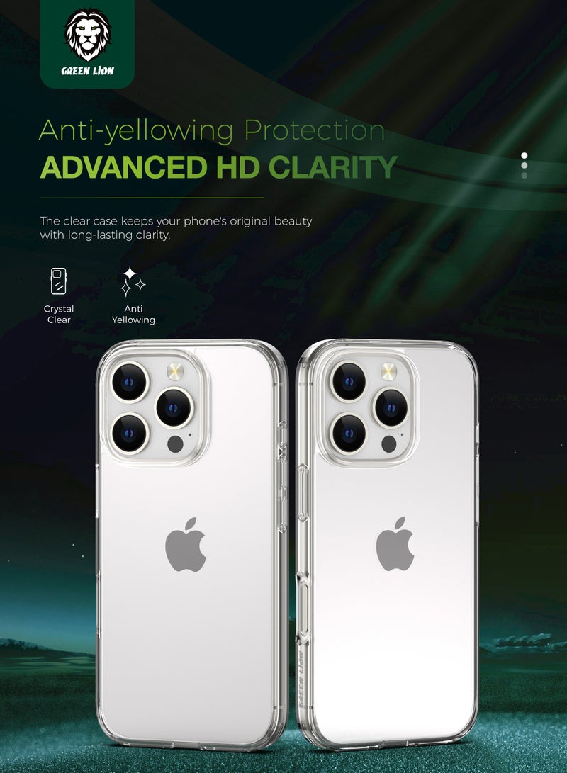 GREEN LION iPhone 16 Crystal Clear Case / Anti-Scratch / Anti-Yellowing / Anti-Microbial Protection / High-Level Protection / Drop Protection / Camera Protection / Enduring Clarity - Clear - Image 4