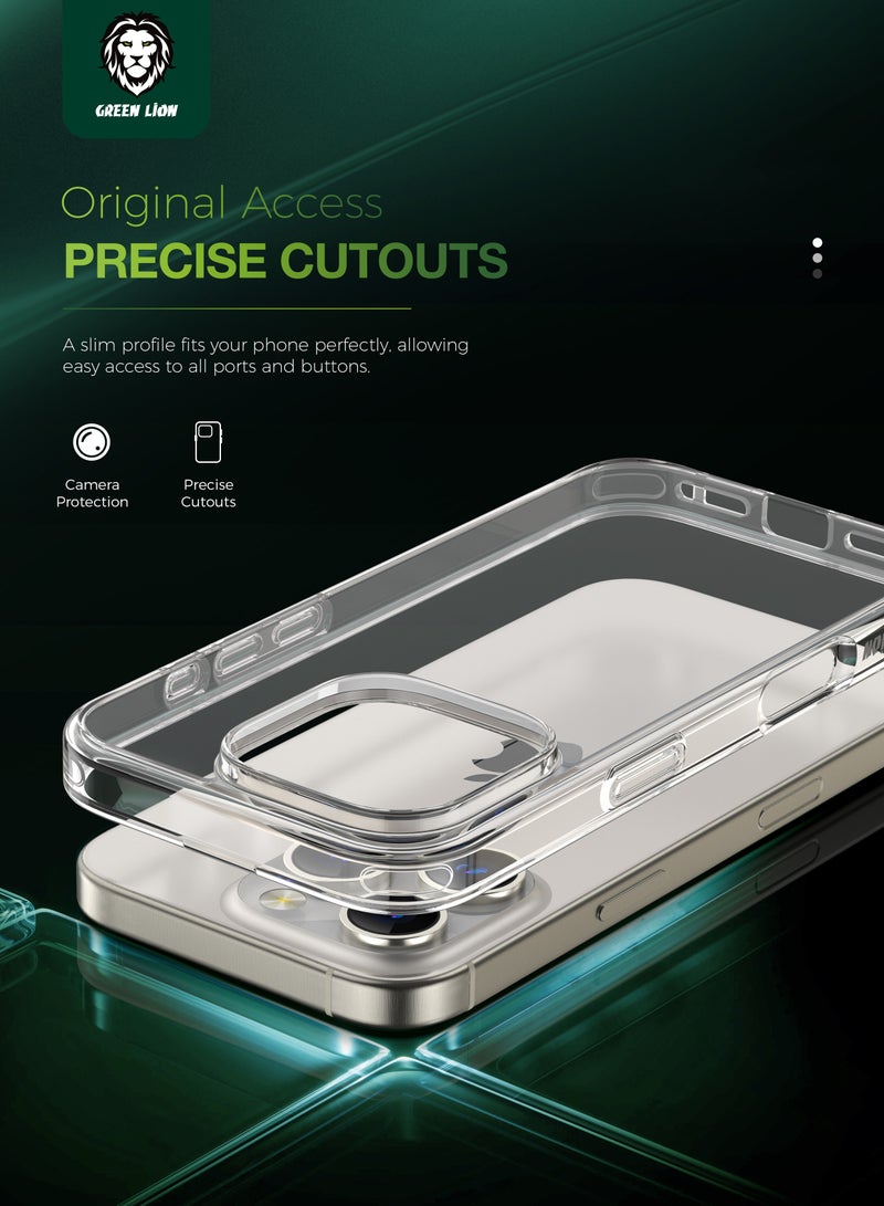 GREEN LION iPhone 16 Crystal Clear Case / Anti-Scratch / Anti-Yellowing / Anti-Microbial Protection / High-Level Protection / Drop Protection / Camera Protection / Enduring Clarity - Clear - Image 5