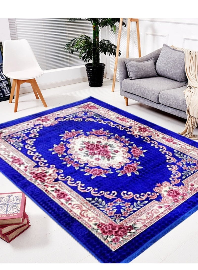 ستارجولد سجادة فاخرة محمولة، نسيج بوليستر فاخر عالي الجودة، قابلة للطي، تصميم زهور بألوان متعددة، الاستخدام اليومي والسفر 200 × 300 سم