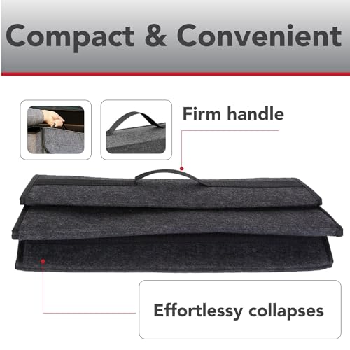 OCEANEVO Felt Car Boot Organizer, Car Trunk Organizer For Storage Of Accessories, Hardware Tools And Documents - 50 X 24 X 17 Cm - Dark Grey - Image 5