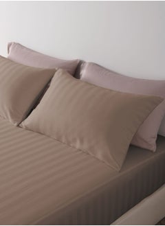 Master Home Textile King Microfiber Sheet Set, King Size 3 Pieces, Hotel Stripes design  - Image 3
